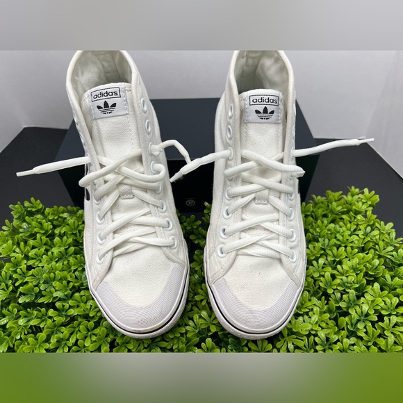 Adidas Originals Nizza High Cloud WHITE/BLACK Size 5.5 ( FW8351) Rare - Picture 6 of 11